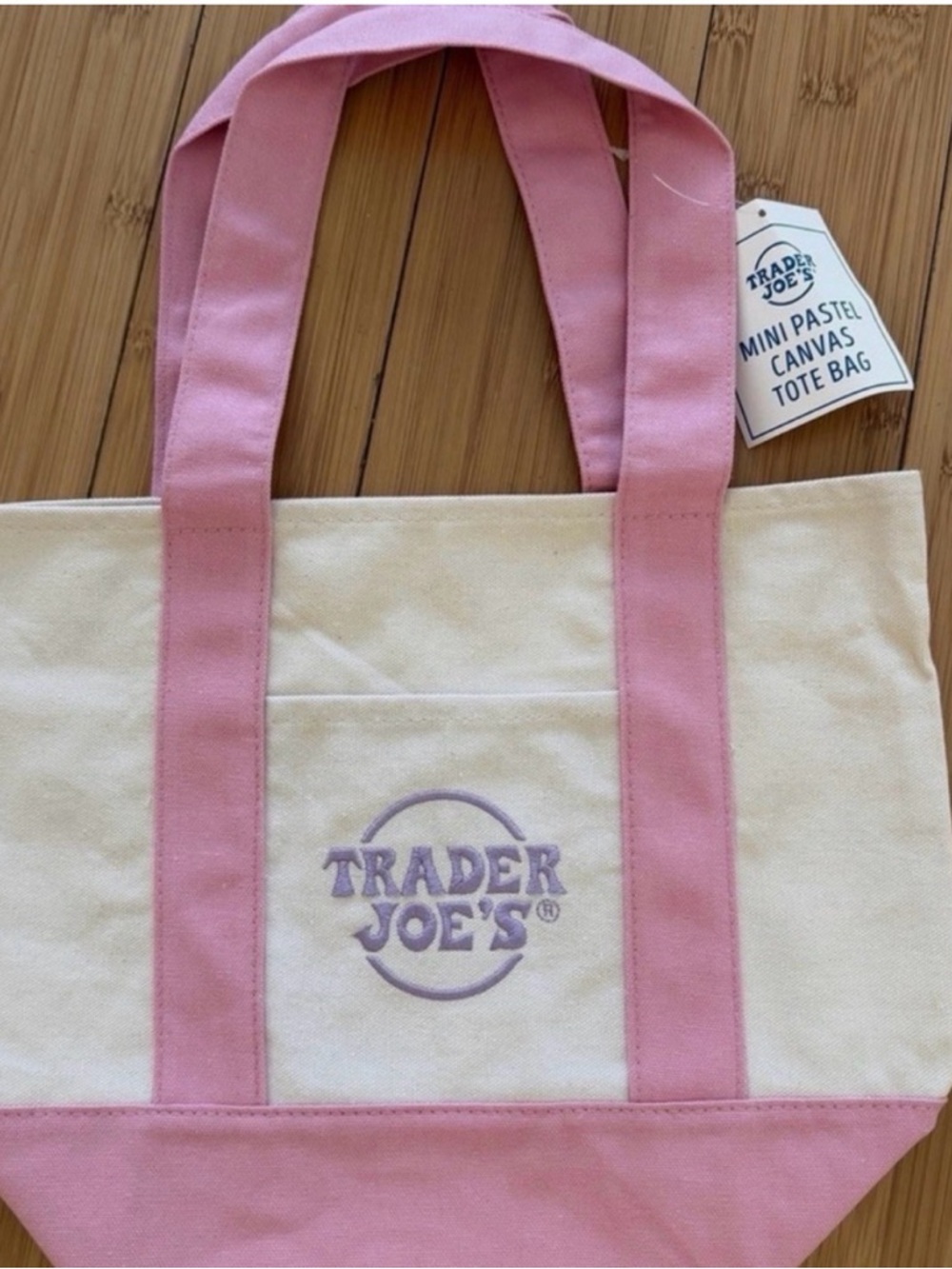 Trader Joe’s Tote bag brand new mini pink
